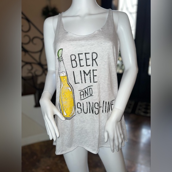 Beer Lime & Sunshine Tank Top XL - Picture 1 of 2